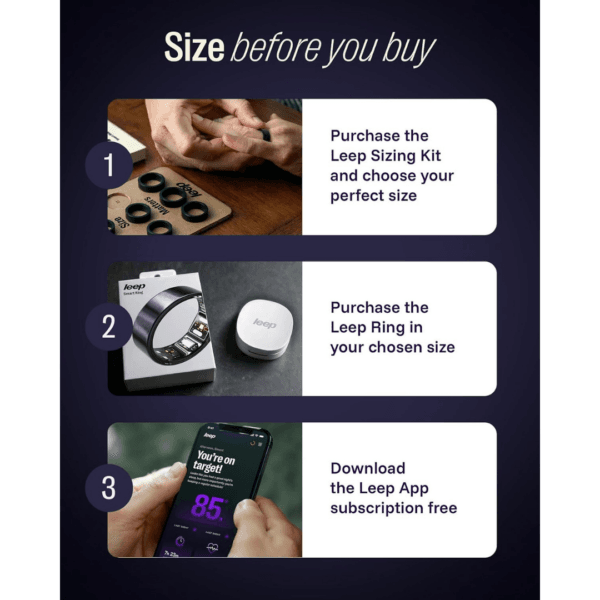 LEEP Smart Ring No Subscription Sleep Fitness Tracker Heart Rate Monitor