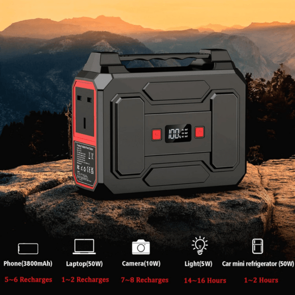 Powkey 100W Portable Power Station 97.68Wh/ 27000mAh,Outdoors,Red
