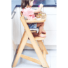 Moby-System Wooden High Chair, Adjustable Seat & Footrest, Natural Wood
