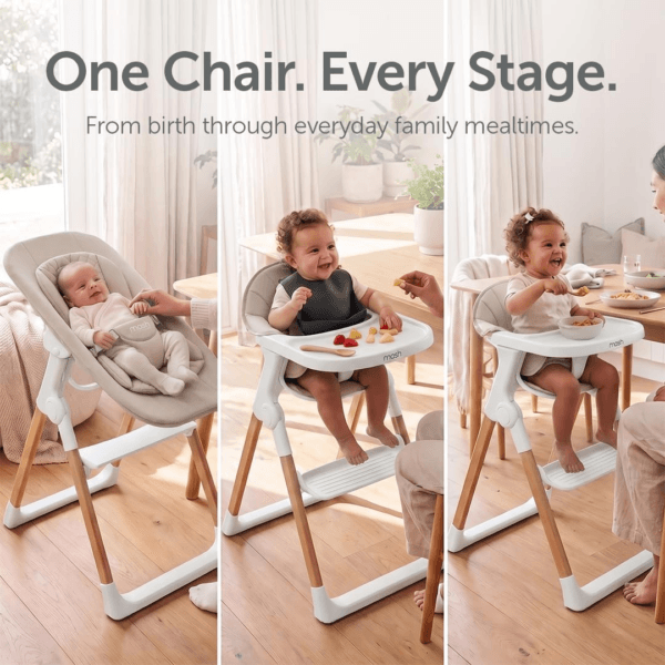 8 Baby Elegance Mash High Chair Bundle for Babies & Toddlers (0-3yrs) - White