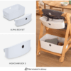 hauck Grow-Along Wooden Highchair with Tray and Wheels, Beta+ Dark Grey