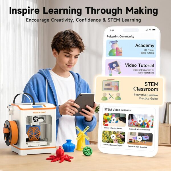 Weefun TINA2C 3D Printer for Beginners & Kids with Filament Starter Bundle
