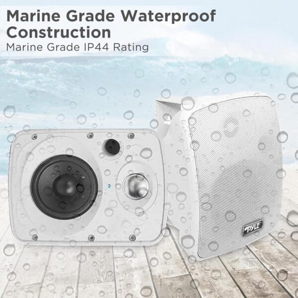 Pyle Bluetooth Garden Speakers Pair – 16.5 cm (6.5") 800W Weatherproof Wall/Ceiling Mounted Outdoor Wireless Speaker System