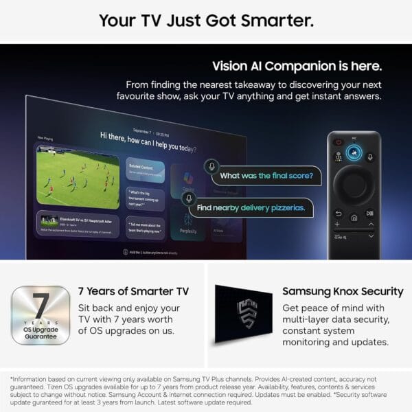 Samsung Smart TV 43-Inch U7020H Crystal UHD 4K TV, HDR10+, Motion Xcelerator, Dynamic Sound Pack, Gaming Hub, Knox Security, Vision AI Companion [2026]