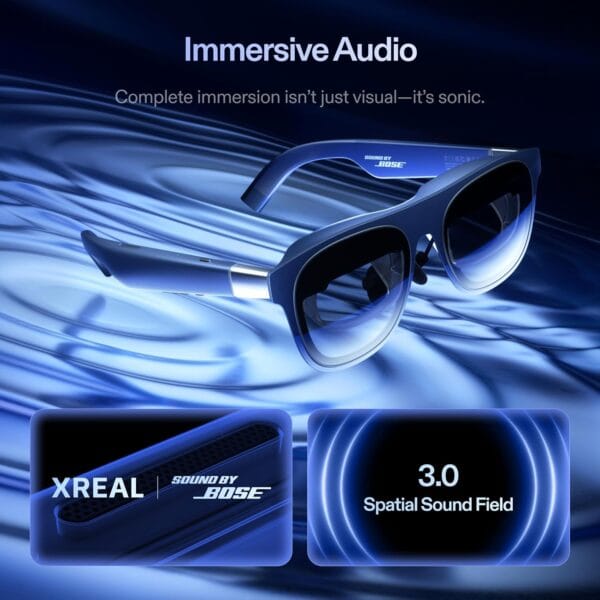 XREAL 1S AR Glasses, 500" Virtual Screen, Powered by X1 Chip, Native 3DoF