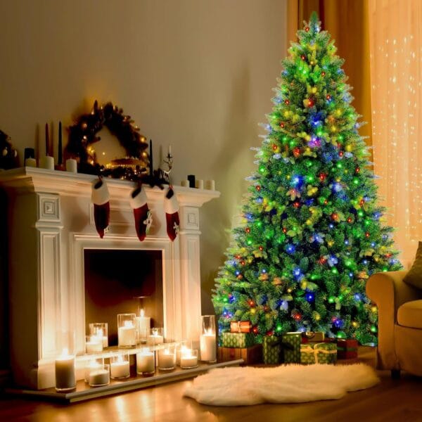 360° Rotating Prelit Christmas Tree 7ft - Musical Artificial Christmas Tree with Remote Control