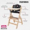 Abiie Beyond Junior Wooden High Chair with Tray