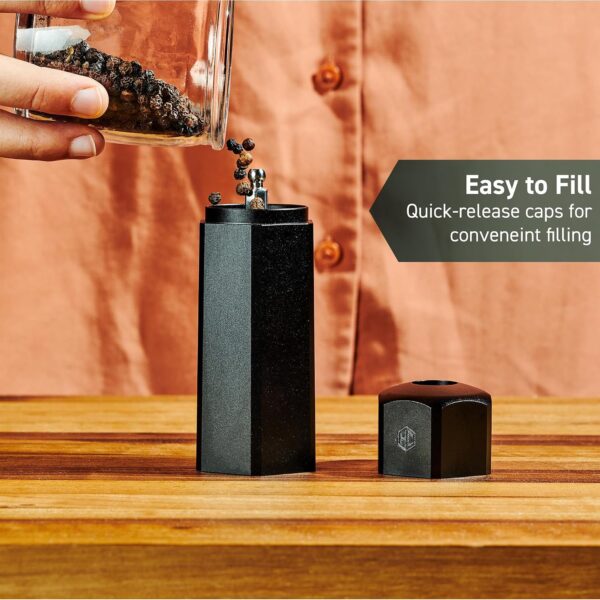 HexClad Tabletop Salt and Pepper Mill Set & Carrying Caddy Holder