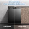 COMFEE' Dishwasher Freestanding, 13 Place Settings, 60cm, Black [Energy Class D]