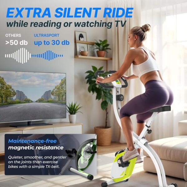 Ultrasport F-Bike Folding Exercise Bike 286 lbs Capacity