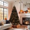 8160C-BRquL._AC_SL1500_ 6ft Black Artificial Christmas Tree with DIY 100 Warm Lights