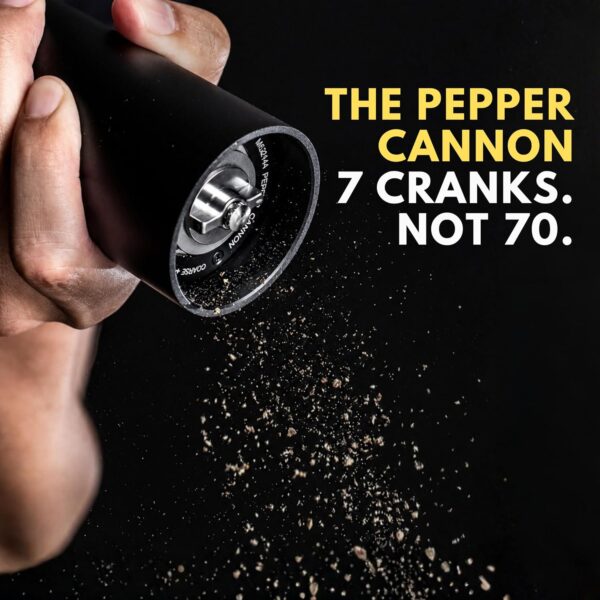 MANNKITCHEN Pepper Cannon - Professional Pepper Grinder & Mill, 10x Faster