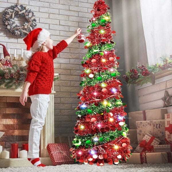 5 Ft Pop Up Christmas Tree with 16.5 Ft String Lights