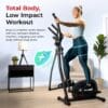 Sunny Health & Fitness Smart Upright Elliptical Machine & Cross Trainer