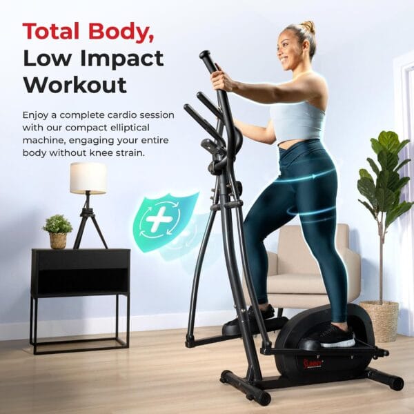 Sunny Health & Fitness Smart Upright Elliptical Machine & Cross Trainer