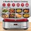 Homtone Slow Cooker Electric 6-in-1, 5.5L/4.8 qt Multicooker Red