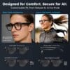EarlySincere AI Smart Glasses, 8MP 4K POV Camera, EIS HD Video, Translation