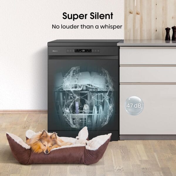 Hisense HS622E90BUK Freestanding Standard Dishwasher 85cm High - E Rated 24 x 23 x 33 inches (L x W x H) [Energy Class E] [Energy Class E]