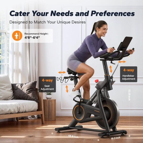 MERACH Heavy Duty Magnetic Exercise Bike with 10kg High Inertia Flywheel