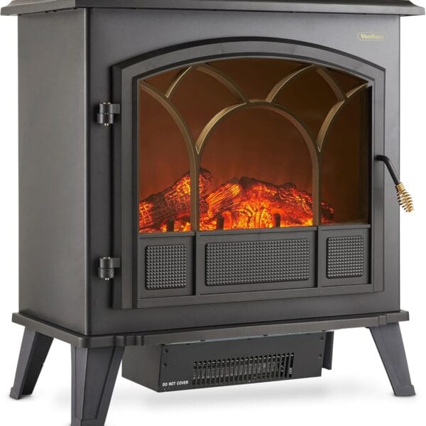 VonHaus Electric Log Burner 1850W – 2 Heat Settings – Black