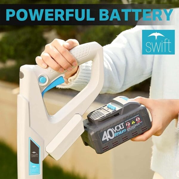 swift 40V 22cm Cordless Brushless Lawnmower for Small Garden