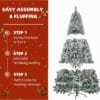 81CKE24dSIL._AC_SL1500_ Asinse 7ft Pre-Lit Snow Flocked Christmas Tree with 450 Chasing Warm LED Lights