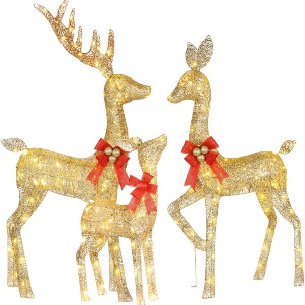 HOYECHI Lighted Christmas Decoration Deer 3 Piece
