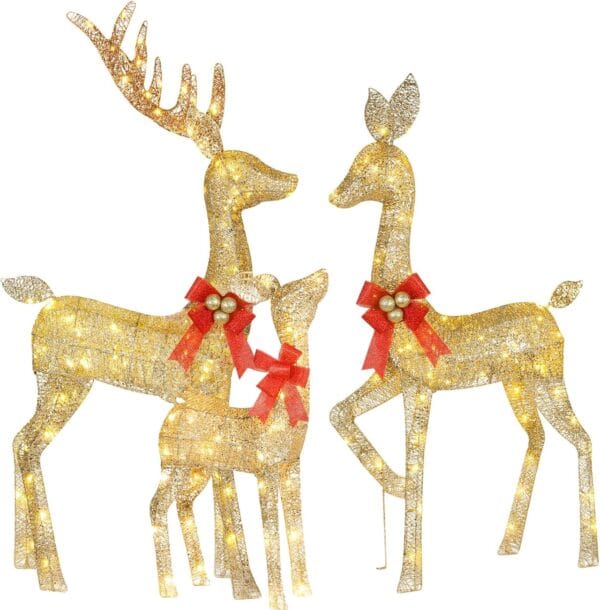 HOYECHI Lighted Christmas Decoration Deer 3 Piece