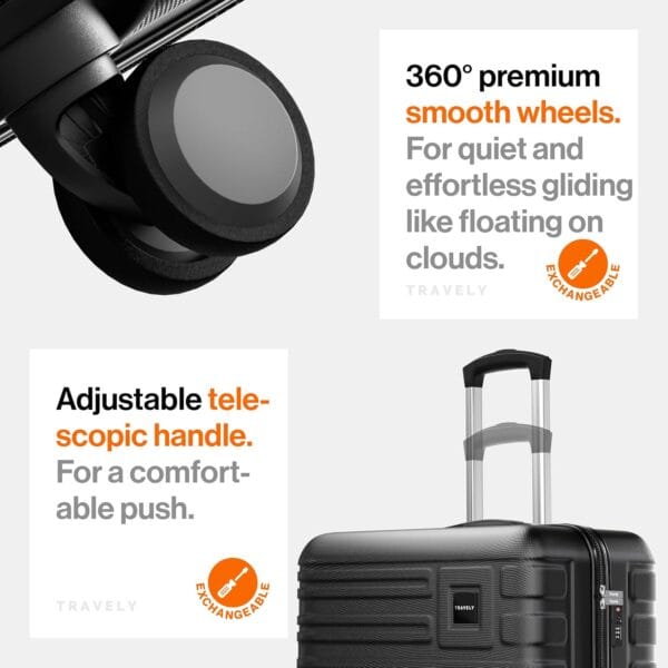 Travely Polycarbonate XL Suitcase Large 77cm