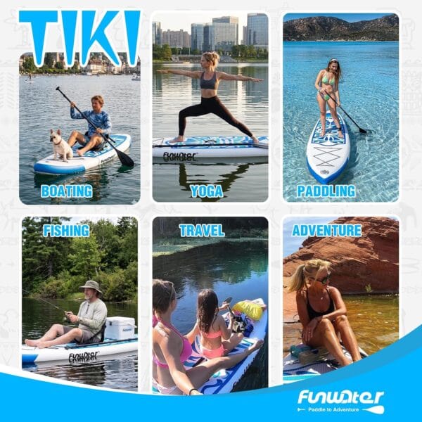 81E37Ebw3NL._AC_SL1500_ FunWater TIKI Inflatable Stand Up Paddle Board SUP