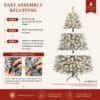 SHareconn 7ft Pre Lit Christmas Tree Snow Flocked with 13 Modes & 932 Tips