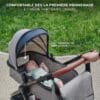 Kinderkraft ESME 3-in-1 Travel System with Mink PRO I-Size Car Seat, Grey