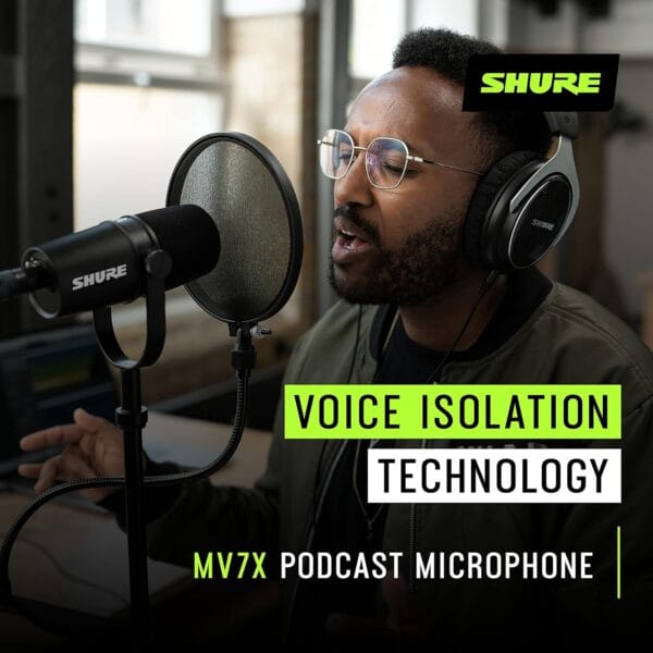 Shure MV7X Microphone - XLR Only Pro Quality Dynamic Mic for Podcasting & Vocal Recording
