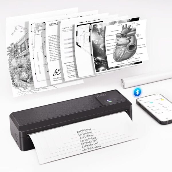 81HCnn-UKaL._AC_SL1500_ vretti Portable Thermal Printer A4,Inkless Bluetooth Printer for Travel