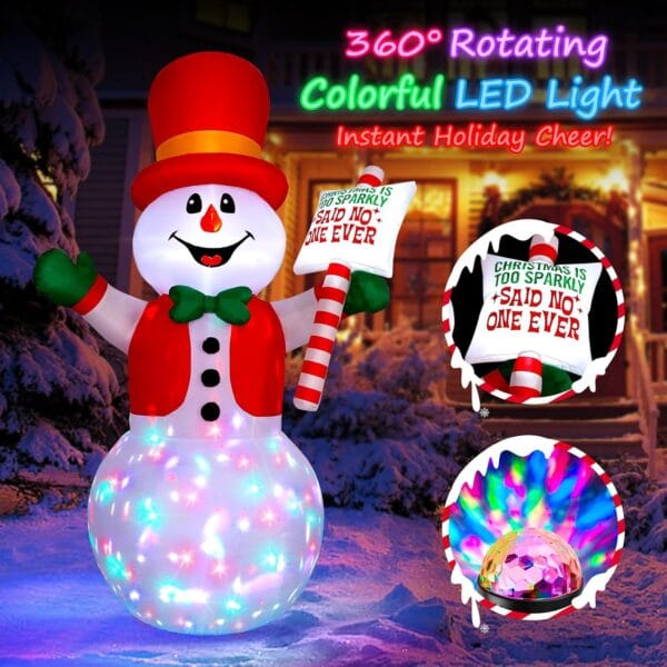 81HKtJxx+zL._AC_SL1500_ 8FT Christmas Inflatable Outdoor Decoration Snowman