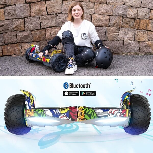 RCB Hoverboard and Kart Bundle for Kids with Hoverkart Set
