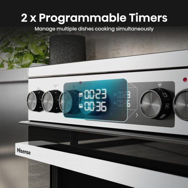 Hisense Hi6 Max 60cm Electric Cooker with Ceramic Hob HDCEC6C20W - White - A Rated [Energy Class A]