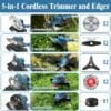 Cordless Strimmer, Garden Strimmer Cordless with Weed Brush and 2 x 4.0Ah Battery