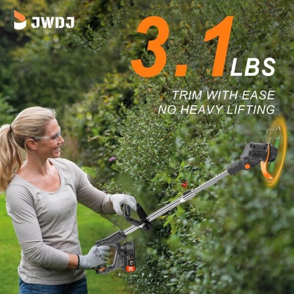 Cordless Strimmer 21V Li-ion Batteries Metal Blade Strimmer grass trimmers With Fast Charger 20 different types of blades for Garden Clearing Weeds Flower Trees (BLACK)