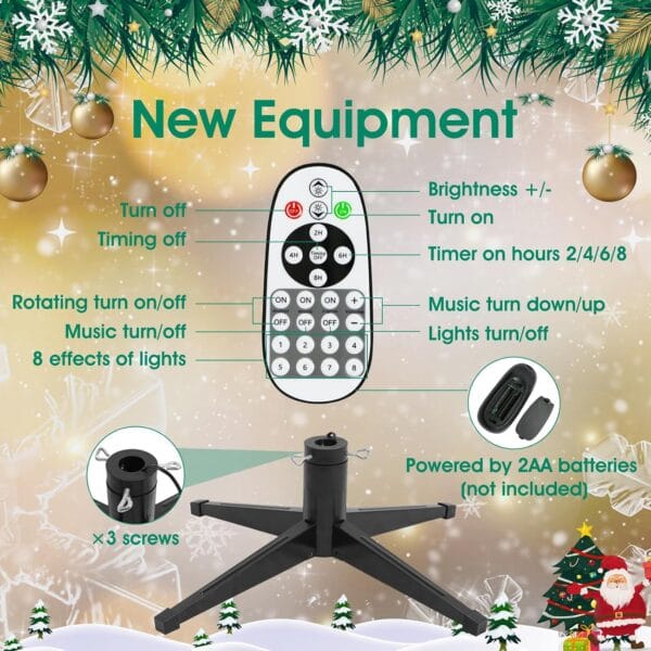 360° Rotating Prelit Christmas Tree 7ft - Musical Artificial Christmas Tree with Remote Control