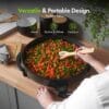 Vonshef Electric Frying Pan 6L – 42cm Multi Cooker with Glass Lid, 1500W