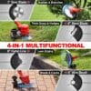 Cordless Strimmer 21V with 2×2000mAh Battery & Charger,Grass Trimmer Cordless with 14 Blades Cutting System