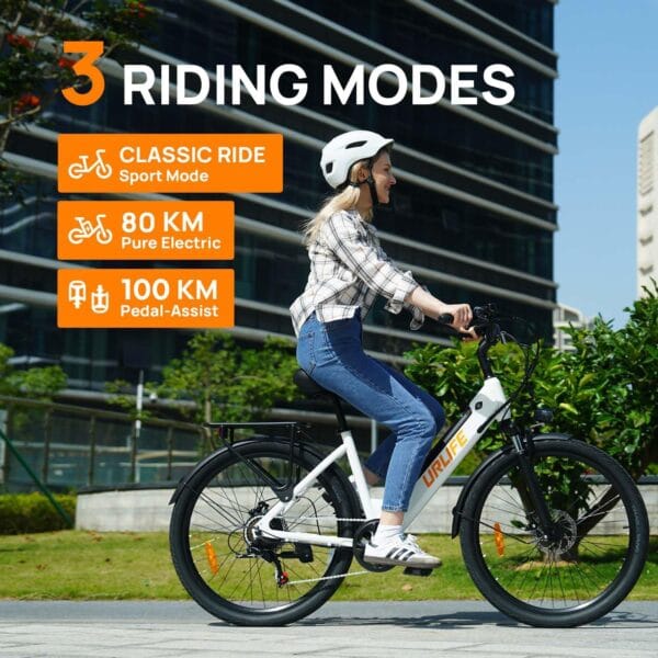 URLIFE 26" Electric Bikes for Adults, Mountain Bike with LCD Display