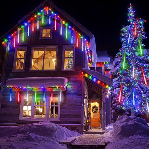 Meteor Shower Outdoor Christmas Lights 24 Tube 576LED, Multi Color [Energy Class F]