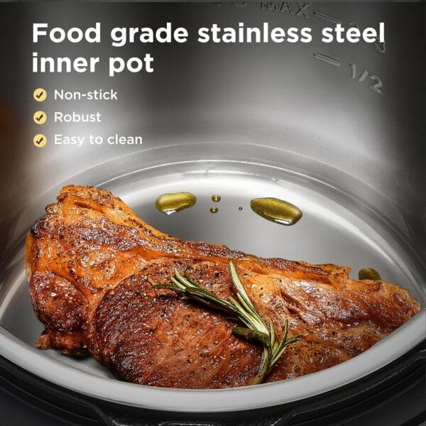Midea Electric Pressure Cooker 5.7L, 9-in-1 Multi Cooker, 12 Presets, 80kPa