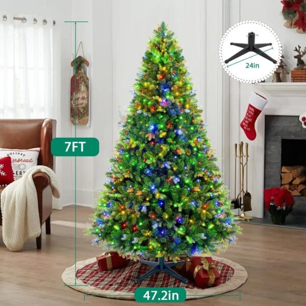360° Rotating Prelit Christmas Tree 7ft - Musical Artificial Christmas Tree with Remote Control