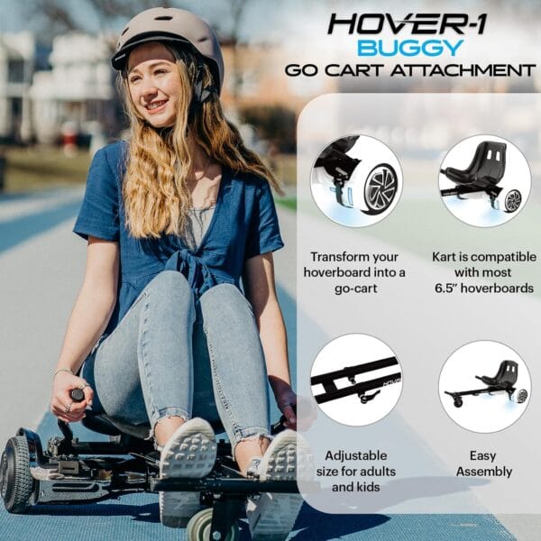 81LoWSEkuQL._AC_SL1500_ HOVER-1 Kart Buggy Attachment | Compatible with Most 6.5" & 8" Electric Hoverboards