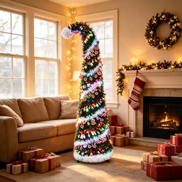 5 Ft Pop Up Christmas Tree with 16.5 Ft String Lights