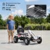 81Muush0NFL._AC_SL1500_ HOMCOM Pedal Go Kart for Kids, Adjustable Seat, Ages 5-12 Years, White