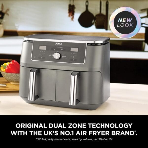 Ninja MAX Dual Zone 9.5L Air Fryer, 2 Drawers, Gunmetal DZ400UK